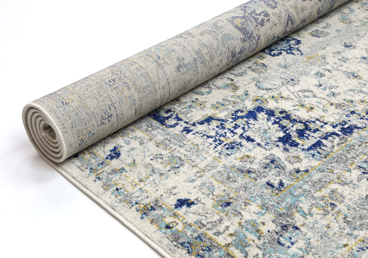 Delicate Magnificance Ivory and Blue Rug - DELI13