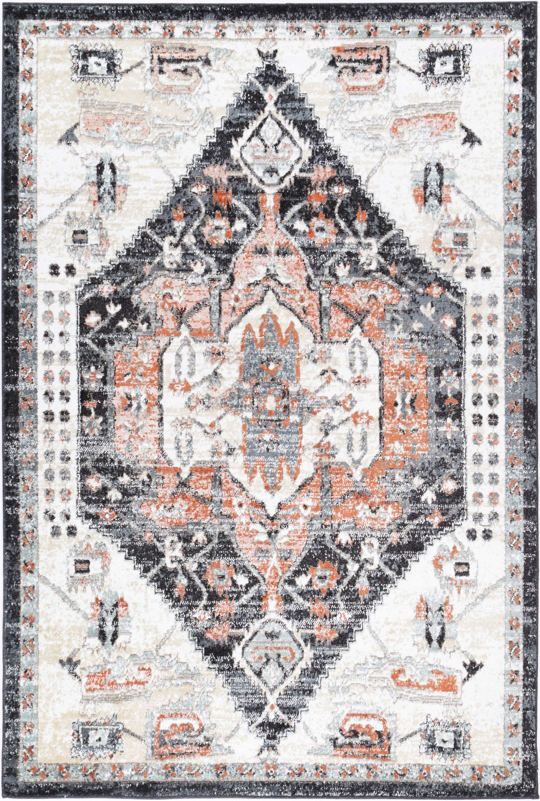 Fair Rug Estate Fair Field Traditional Black Rug - 03CREA – Brand Ventures Pty Ltd