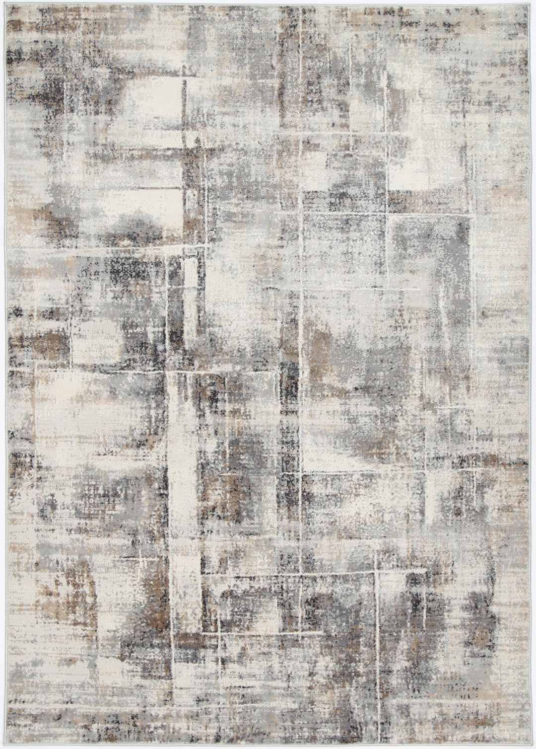 Expressions Beige Grey Modern Rug - EX07