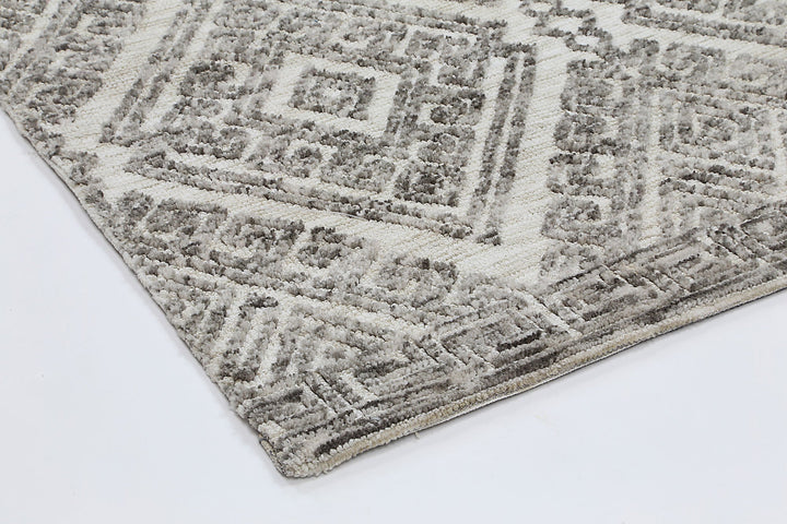 Amritsar Glenfalls Grey Tribal Rug - GLENGREY