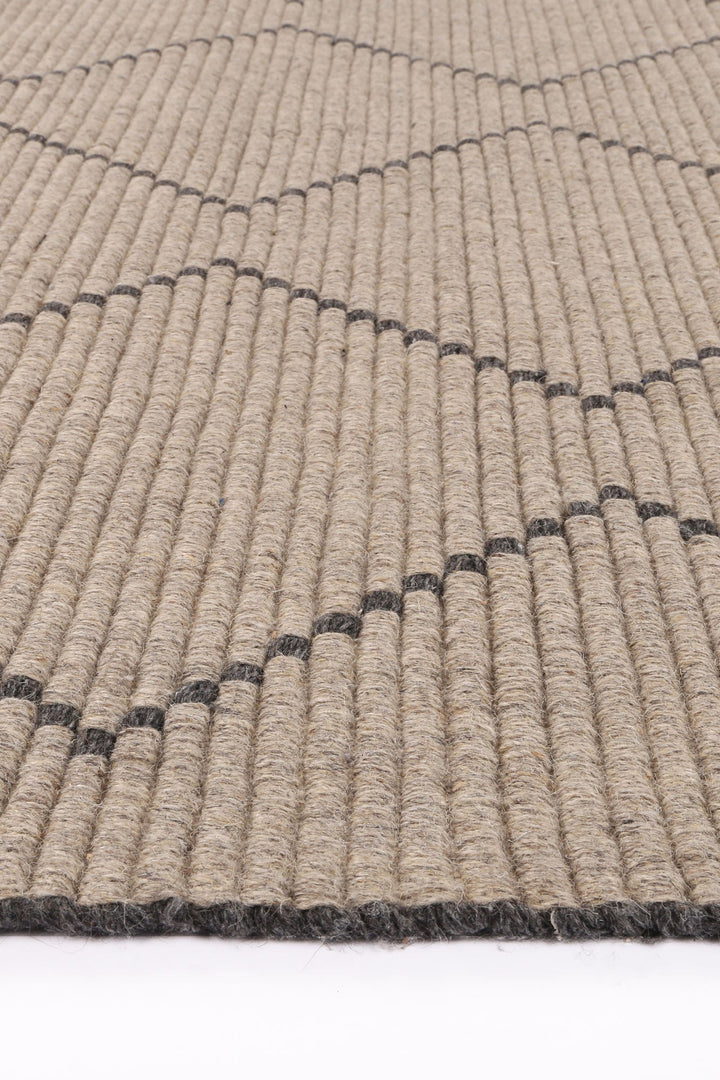 Goa Zig-Zag Wool Blend Ash Rug - D2ASH