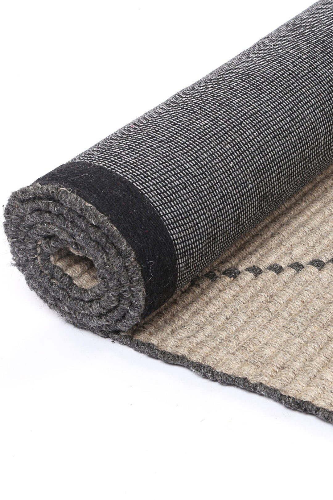 Goa Zig-Zag Wool Blend Ash Rug - D2ASH