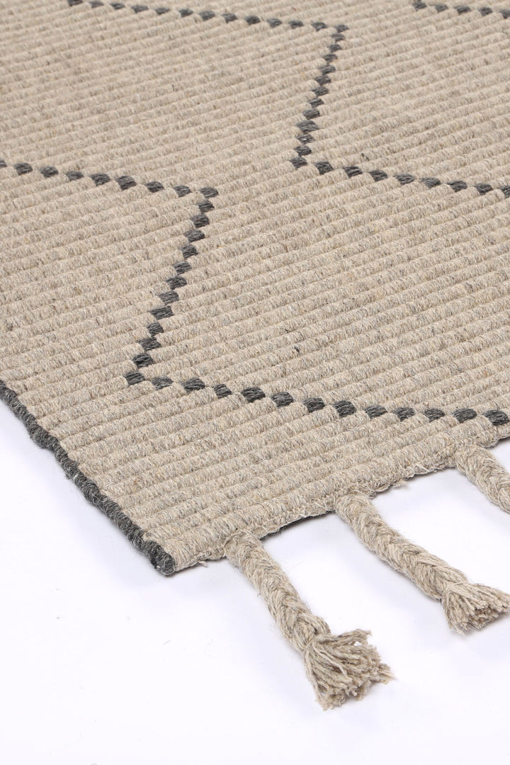 Goa Zig-Zag Wool Blend Ash Rug - D2ASH