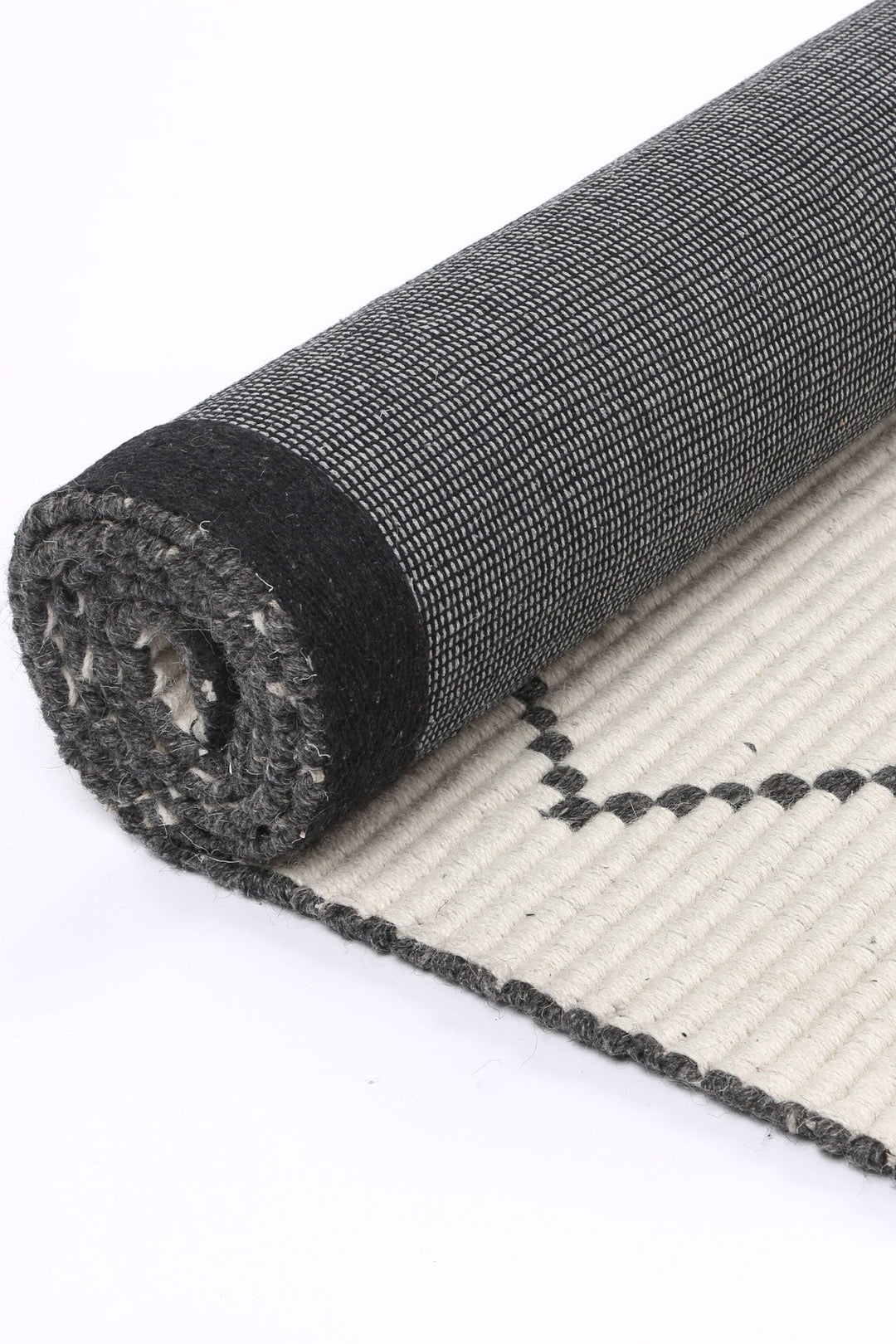 Goa Zig-Zag Wool Blend Cream Rug - D2CRE