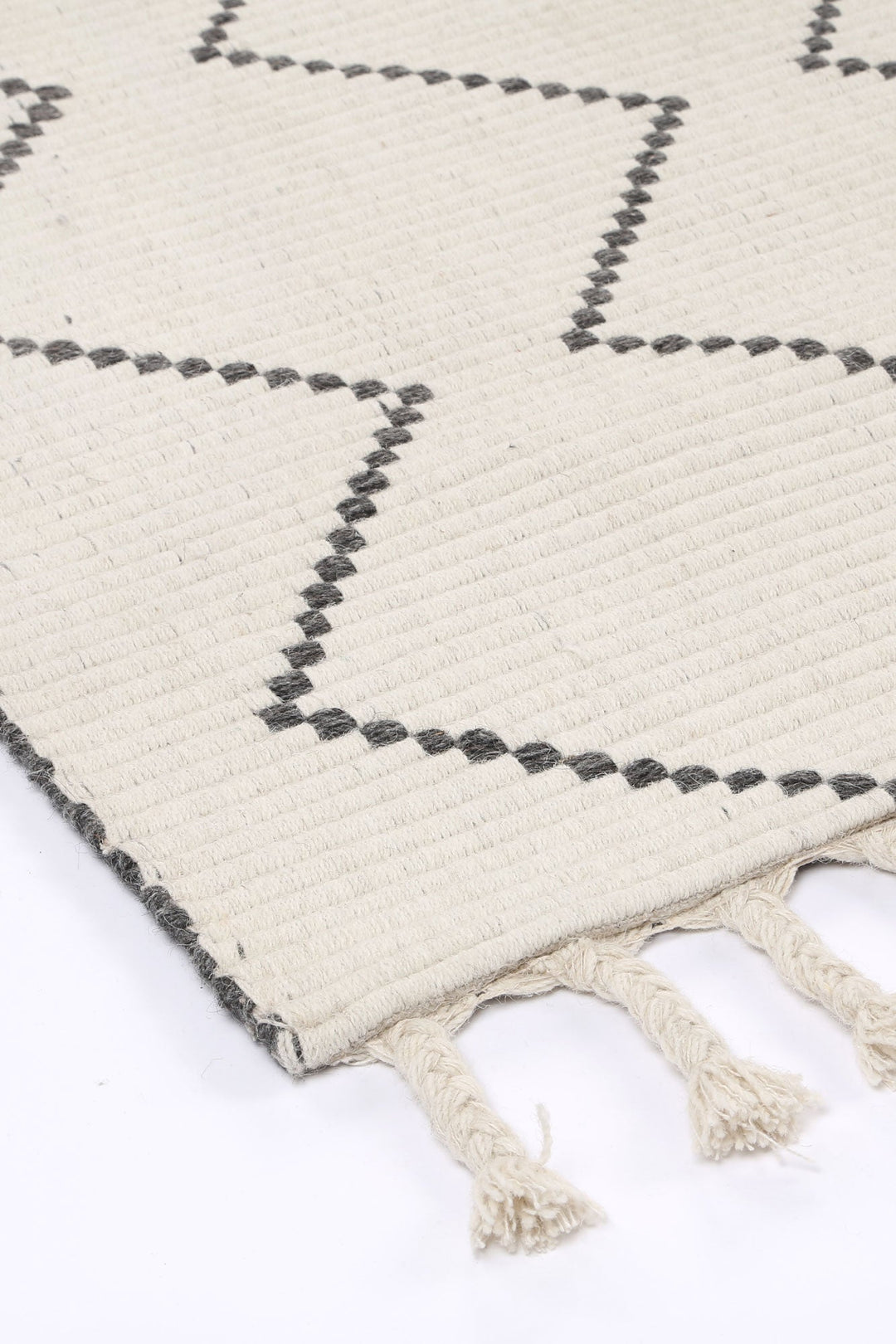 Goa Zig-Zag Wool Blend Cream Rug - D2CRE