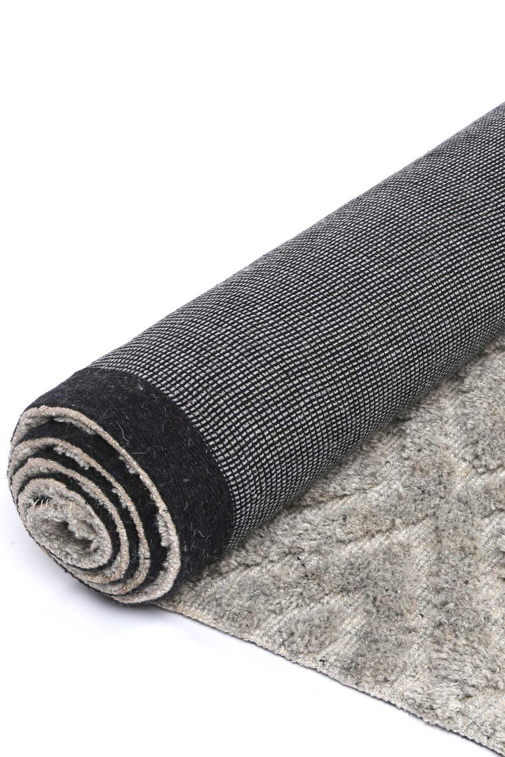 Goa Diamond Wool Blend Grey Rug - D4GRE