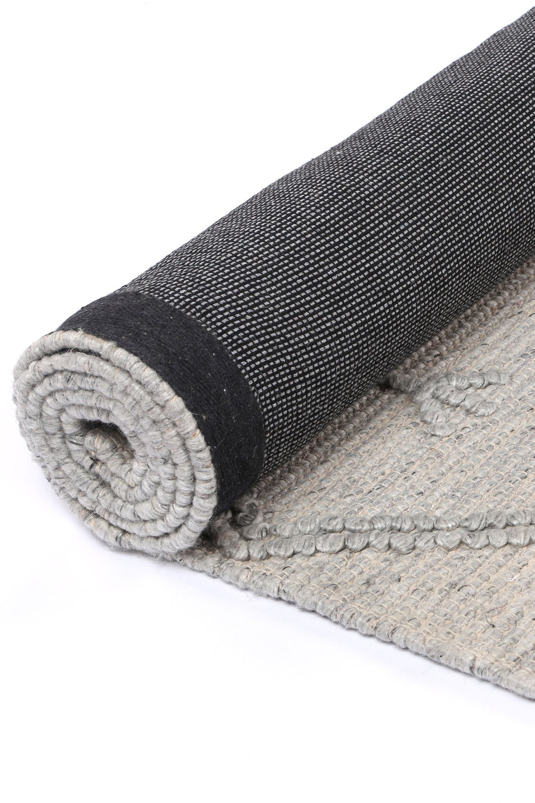 Goa Aztec Wool Blend Grey Rug -  (No Tassel) - D5GRE