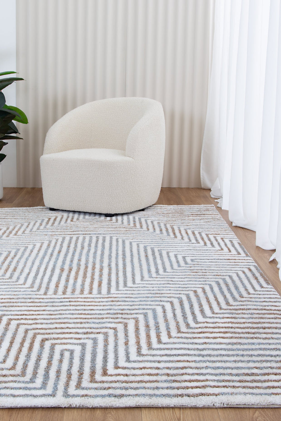 Grace Line Rug Grace Geometric Polyester Rug - GRAC01 – Brand Ventures Pty Ltd