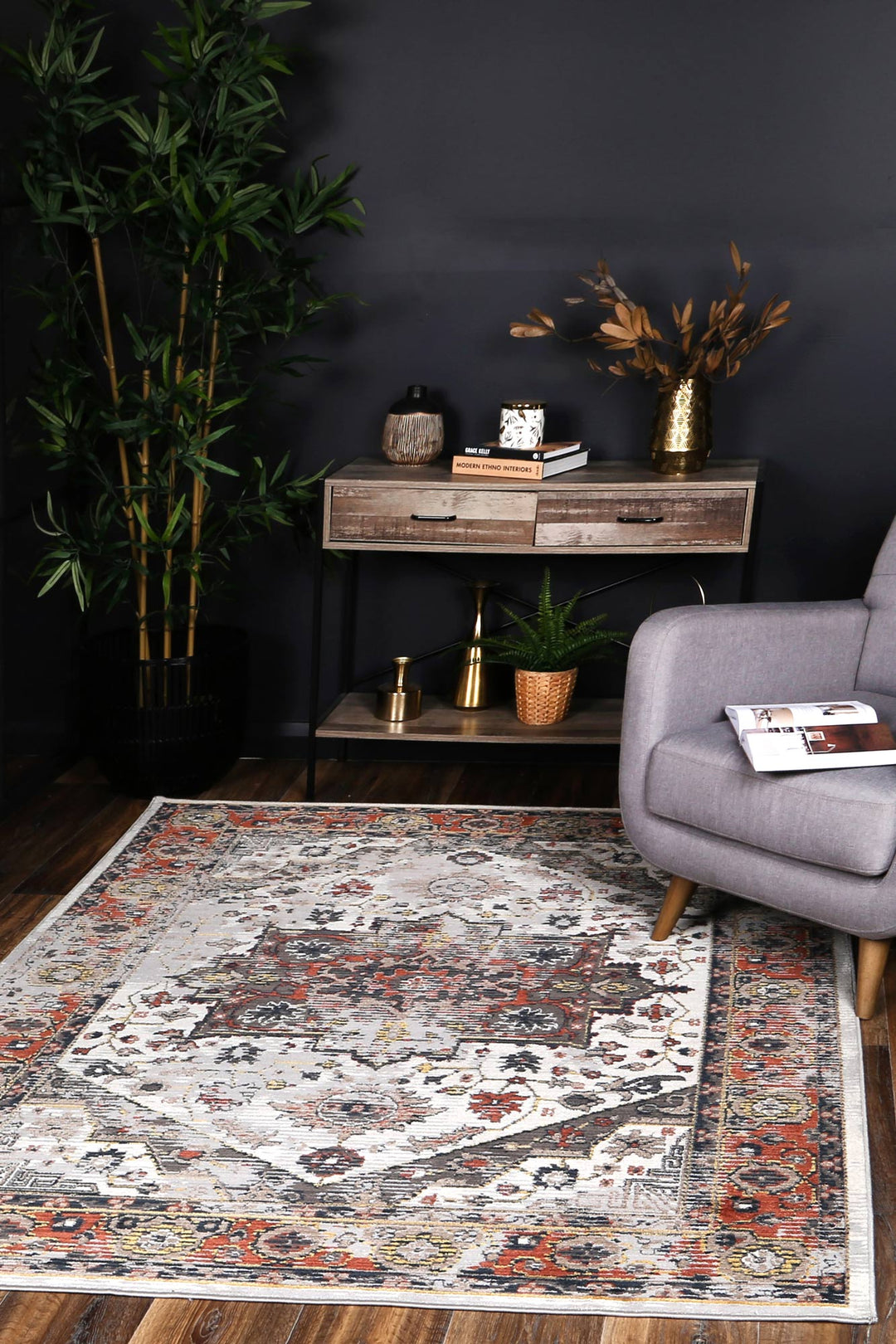 Havana Nazareno Transitional Grey & Beige Rug -09