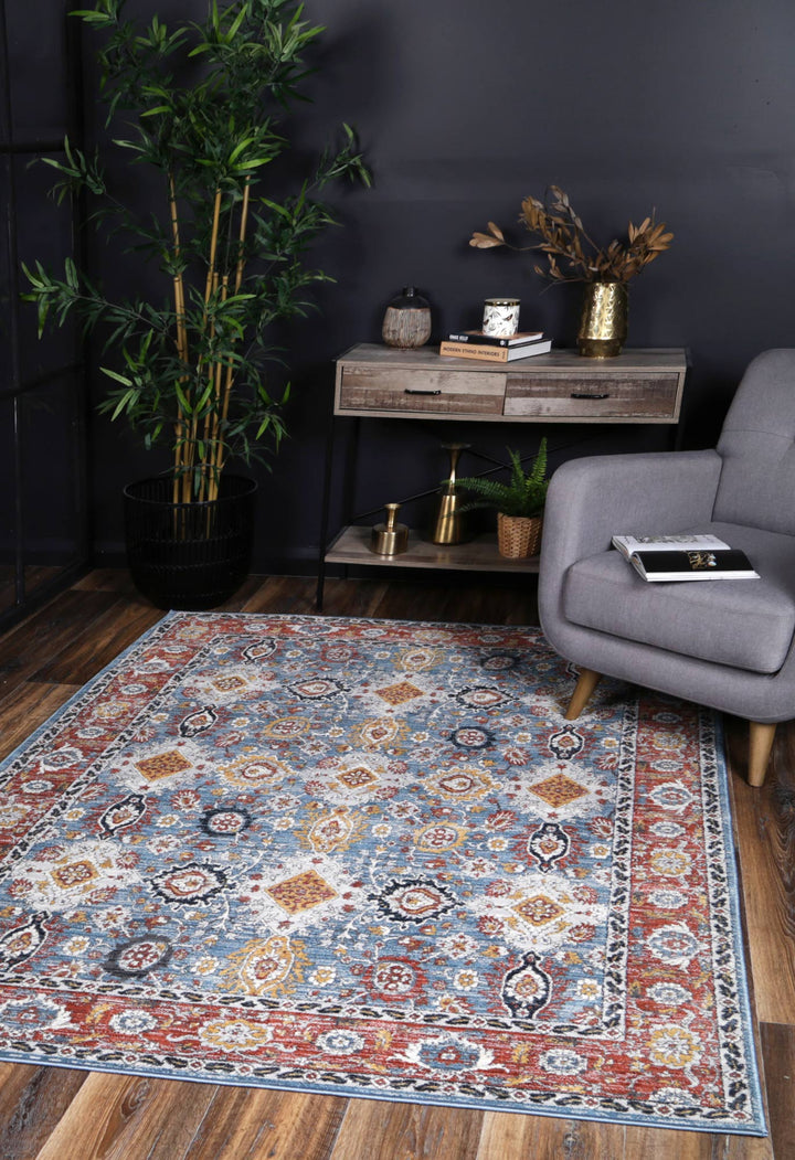Havana Papian Transitional Charcoal & Blue Rug -11