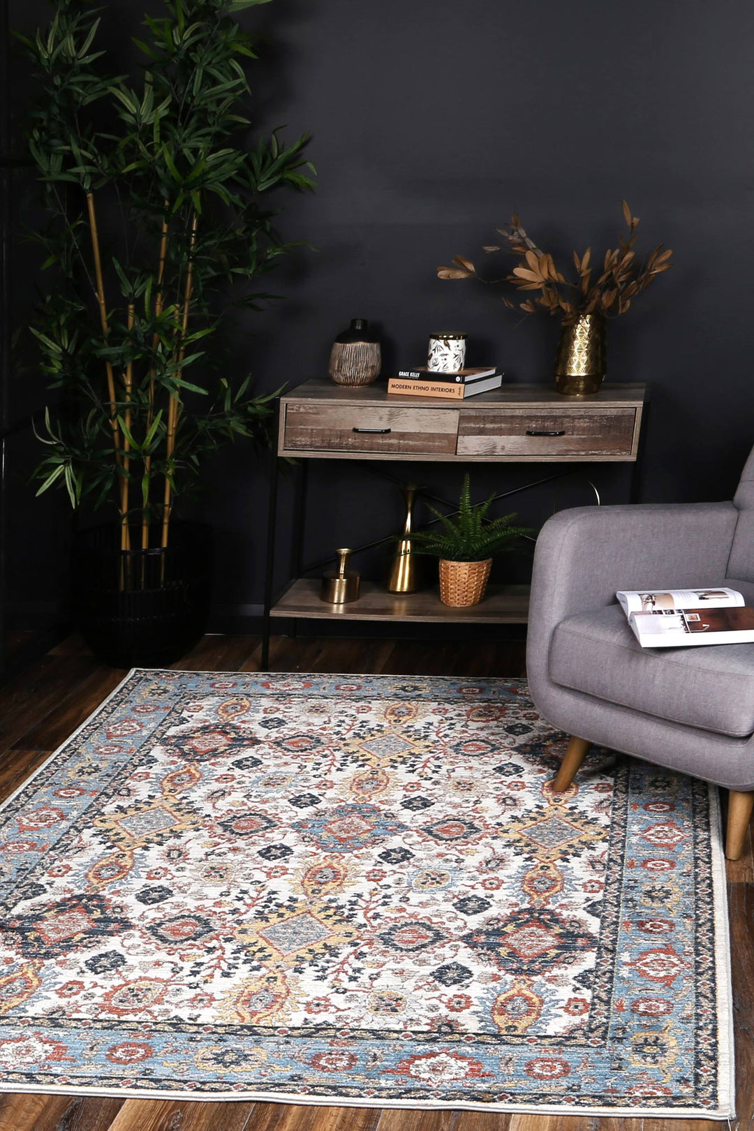 Havana Camacho Transitional Cream & Grey Rug -12