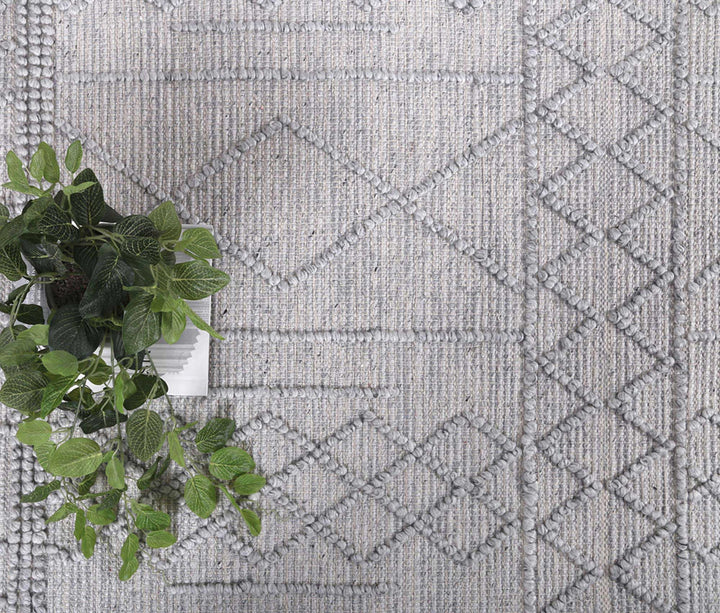 Himalaya Diamond Tribal Grey Wool Rug - 200 GREY