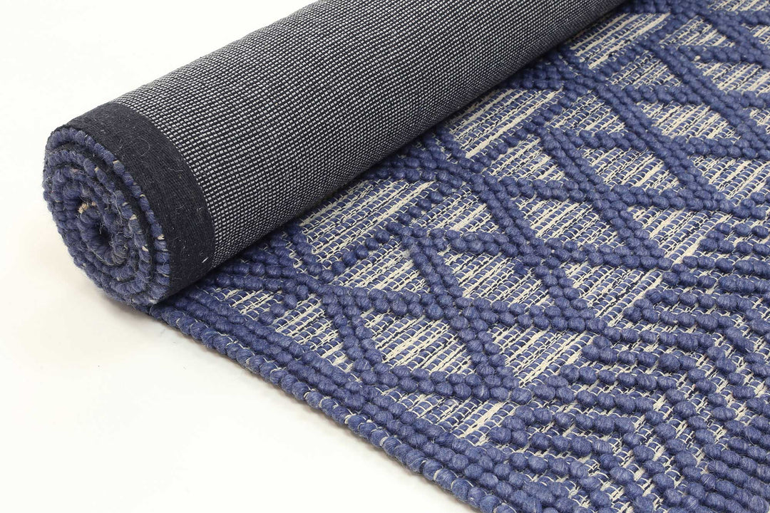 Himalaya Tribal Blue Wool Rug - 700 BLUE