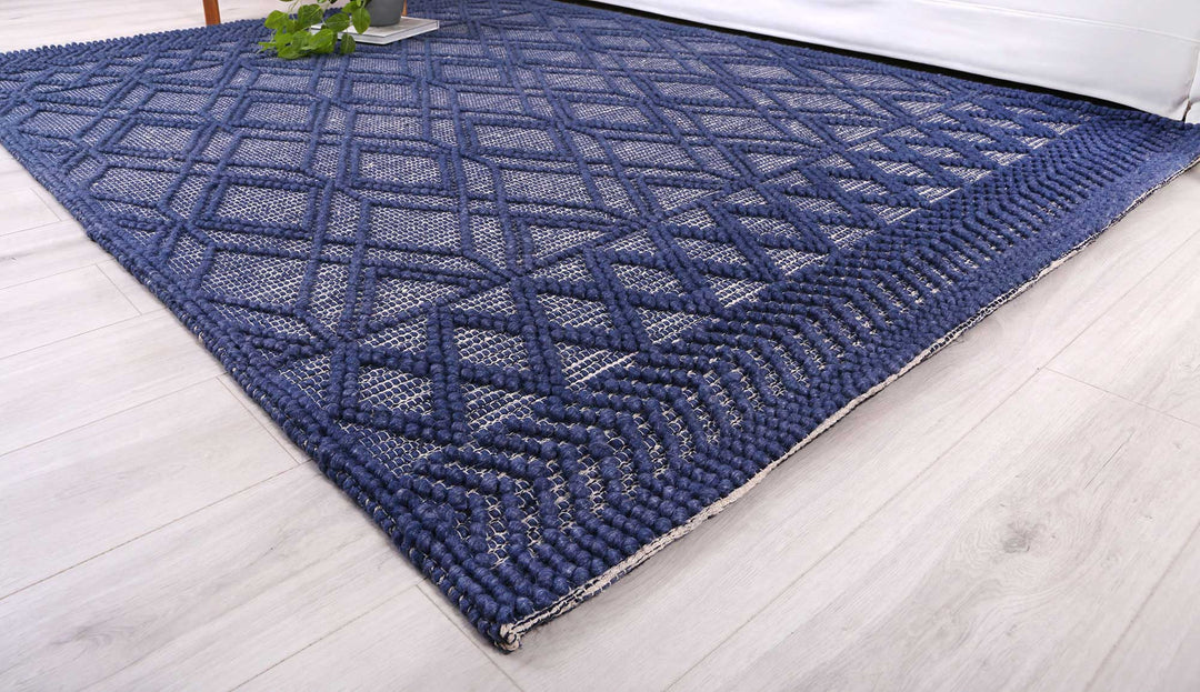 Himalaya Tribal Blue Wool Rug - 700 BLUE