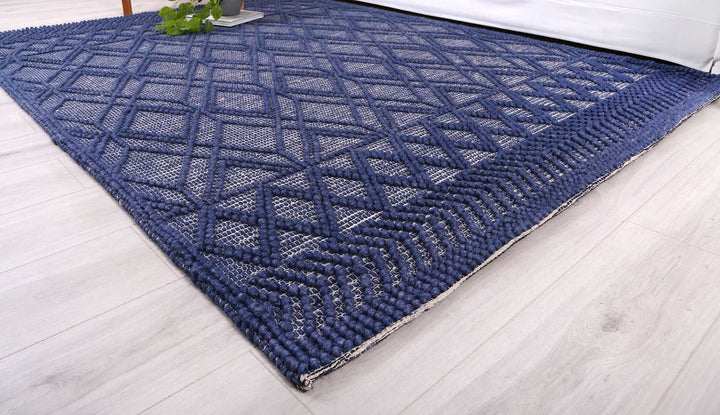 Himalaya Tribal Blue Wool Rug - 700 BLUE