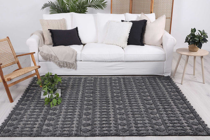 Himalaya Fine Tribal Grey Wool Rug - 900 GREY