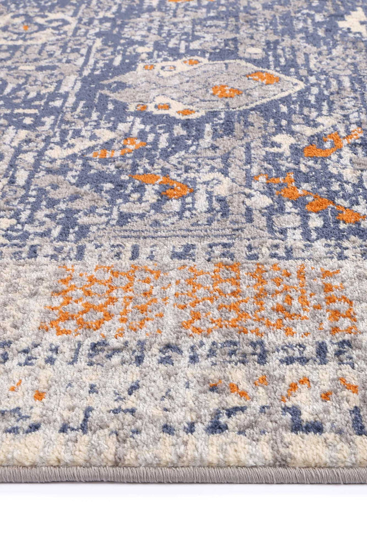 Inca Santiago Blue & Cream Contemporary Rug - INCA04