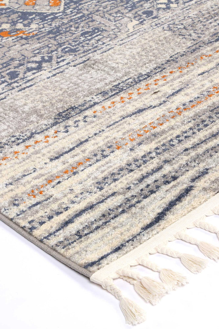 Inca Santiago Blue & Cream Contemporary Rug - INCA04