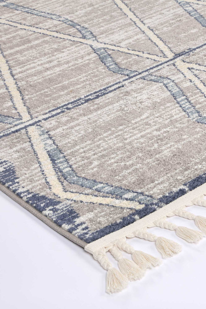 Inca Tupzia Blue & Grey Contemporary Rug - INCA14