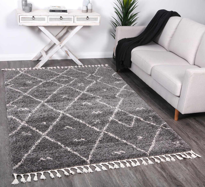 Kasbah Mizzie Tribal Cream Grey Rug - 31528 695