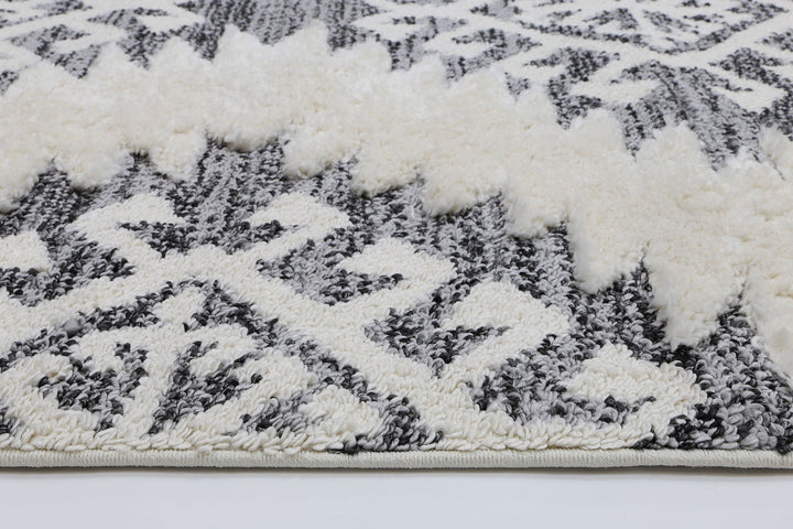 Kaza Tribal Cream Anthracite Rug - 8752A CREA