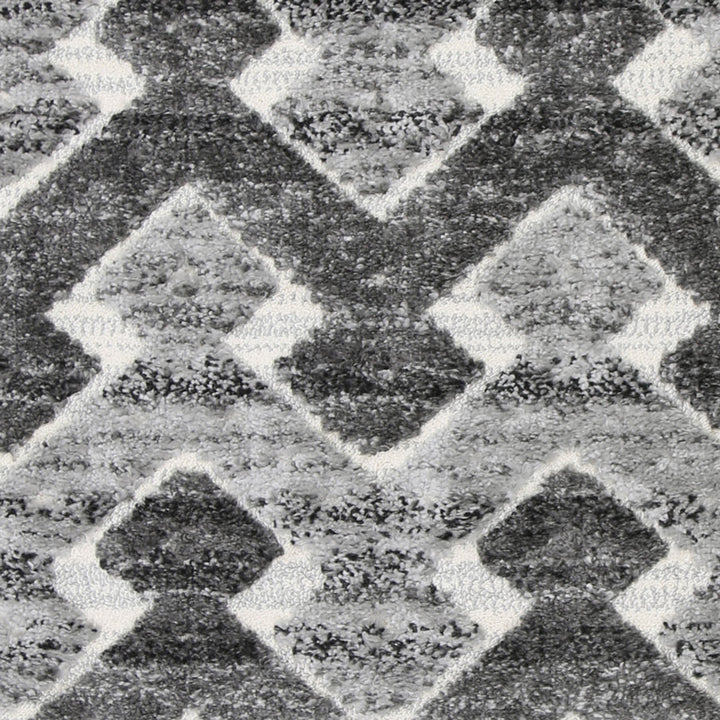 Kaza Tribal Carved Lines Cream Anthracite Rug - 9027B CREA