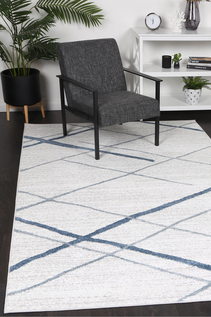Kimberley Lattice Light Blue Contemporary Rug - 2LBLU