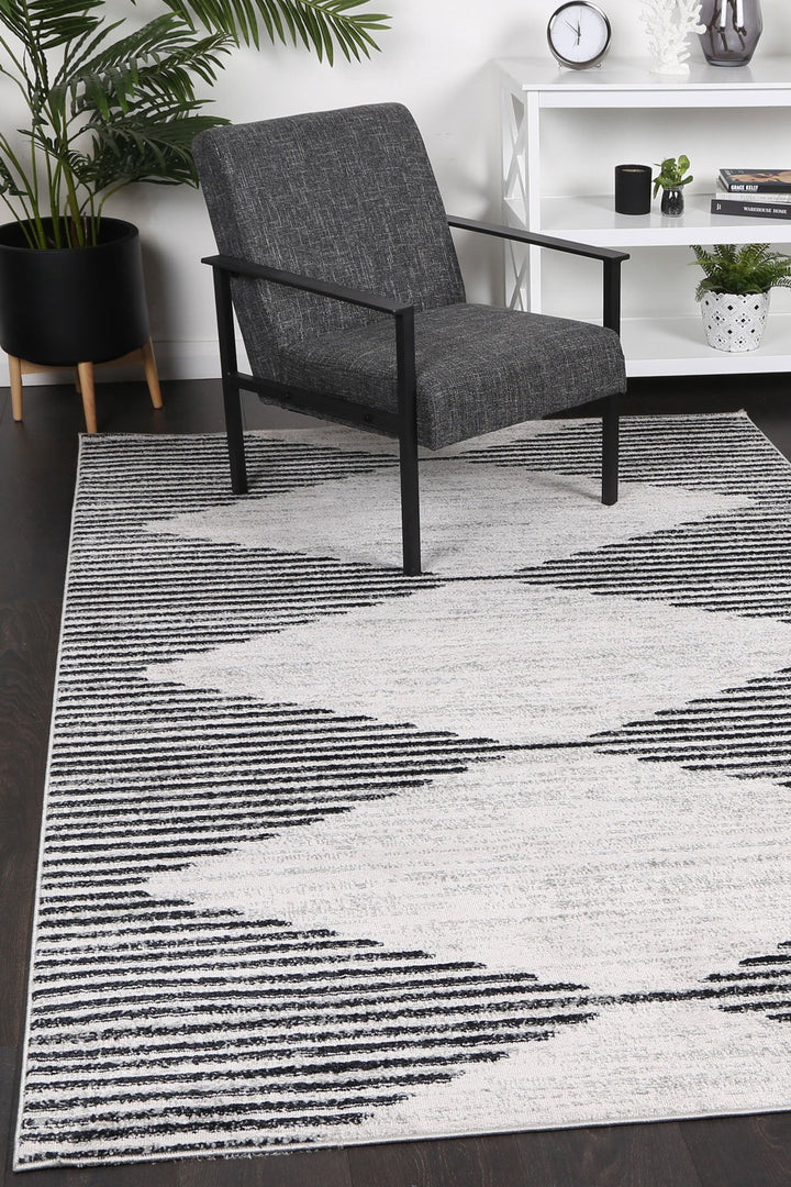 Kimberley Diamond Charcoal Contemporary Rug - 3CHAR