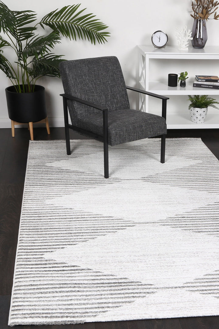 Kimberley Diamond Silver Contemporary Rug - 3SILV