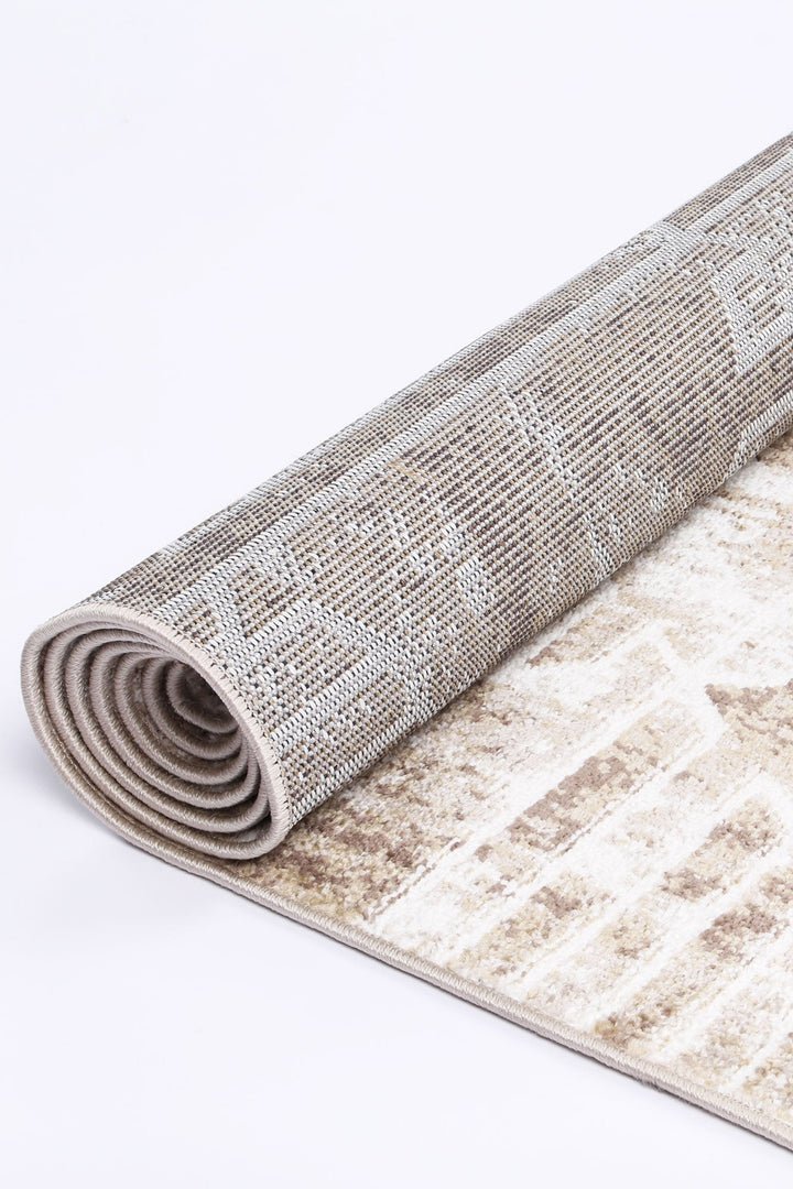 Kimberley Matrix Geometric Latte Rug - 4LATT