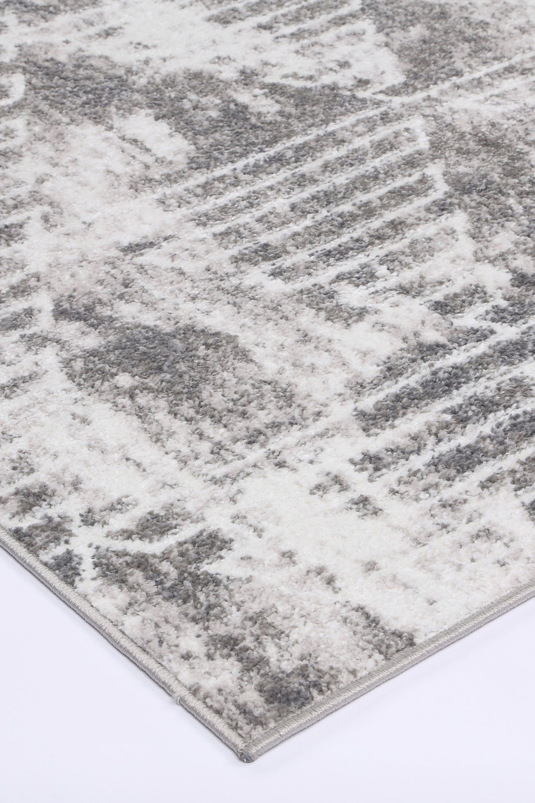 Kimberley Matrix Geometric Silver Rug - 4SILV