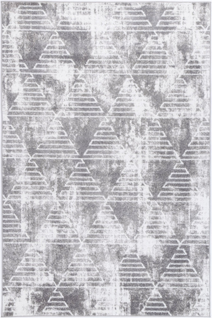 Kimberley Matrix Geometric Silver Rug - 4SILV