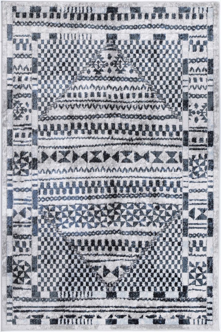 Kimberley Aztec Blue Contemporary Rug - 7BLUE