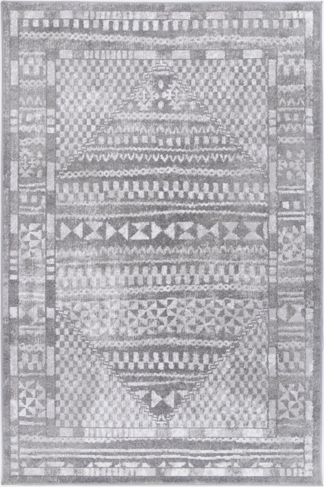 Kimberley Aztec Grey Contemporary Rug - 7GREY