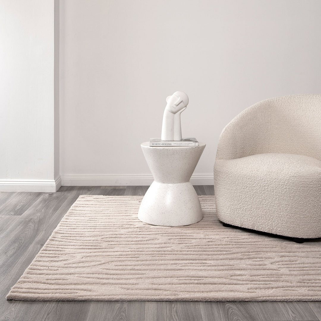 Les Nomades Sandstorm Beige Wool Rug -  LES04