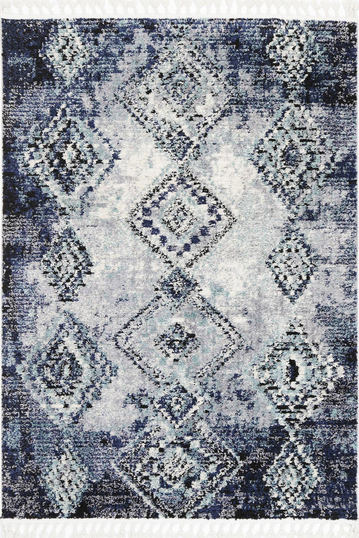 Mansour Incan Blue Geometric Rug - 2BLUE