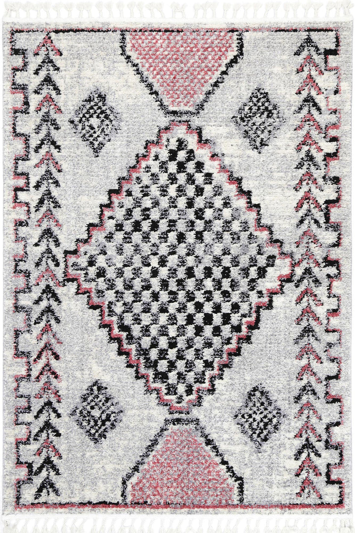 Mansour Tocapus Blush Geometric Rug - 3BLUS