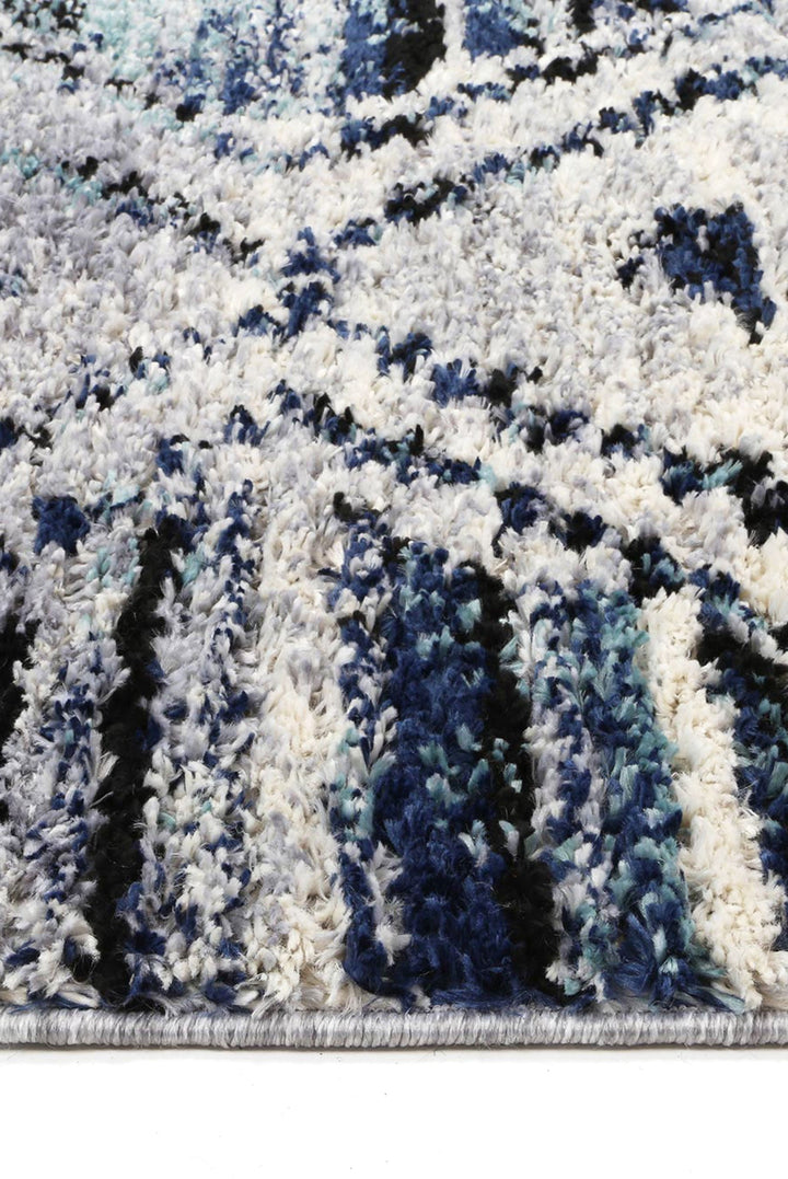 Mansour Diamond Blue Geometric Rug - 4BLUE