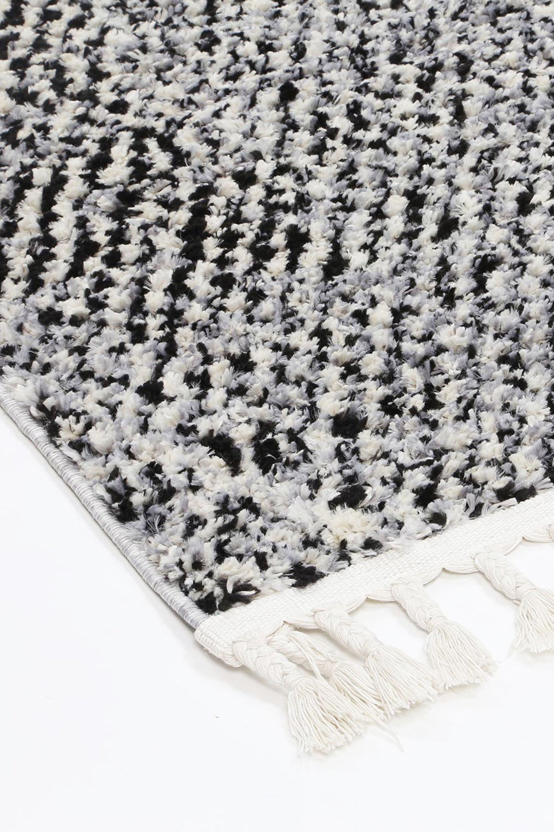 Mansour Harlequin Black & White Geometric Rug - 6BWHI