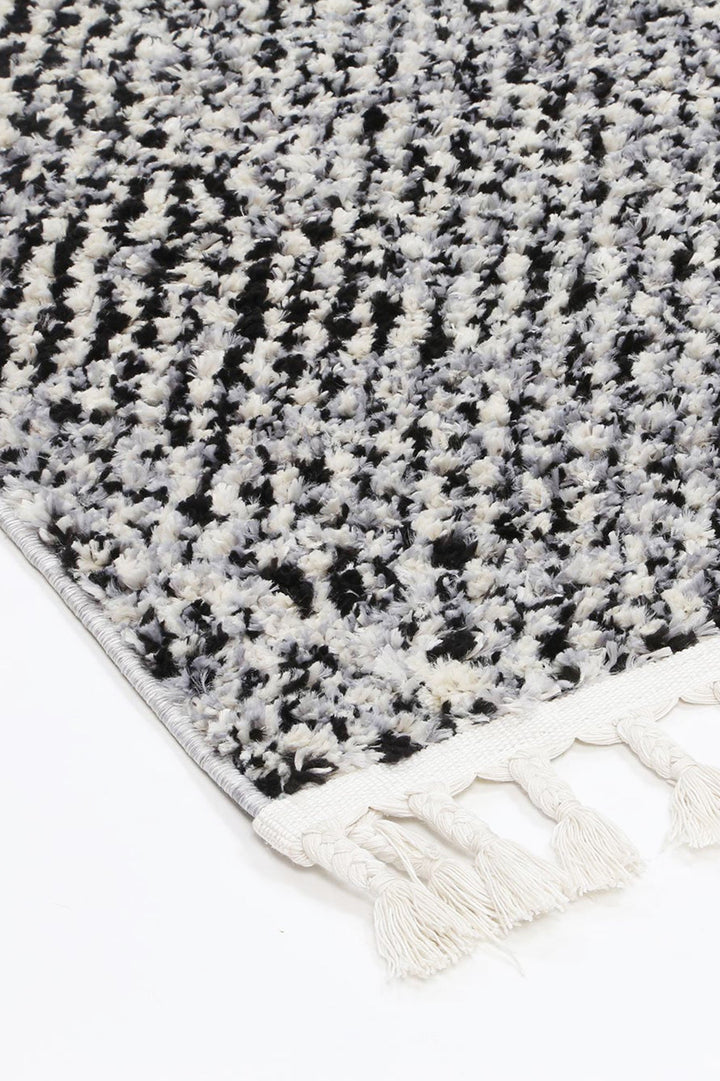 Mansour Harlequin Black & White Geometric Rug - 6BWHI