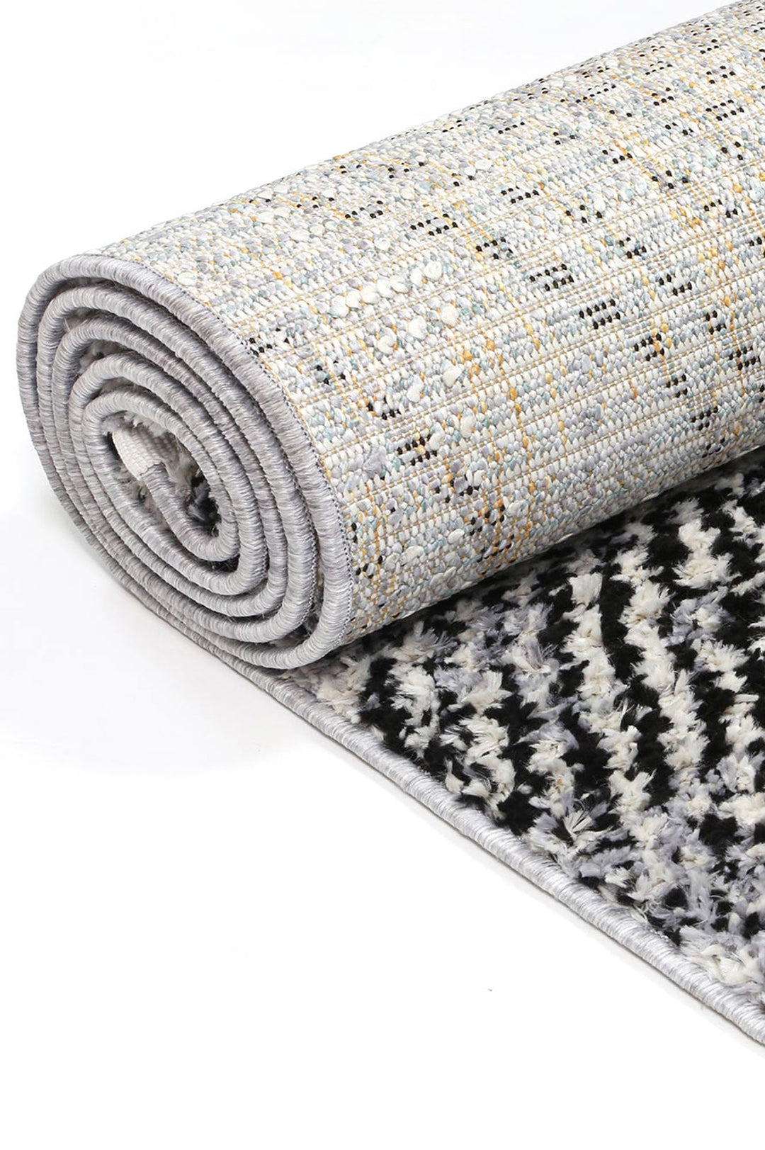 Mansour Harlequin Black & White Geometric Rug - 6BWHI