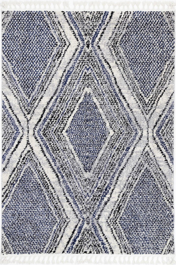 Mansour Harlequin Blue Geomteric Rug - 7BLUE