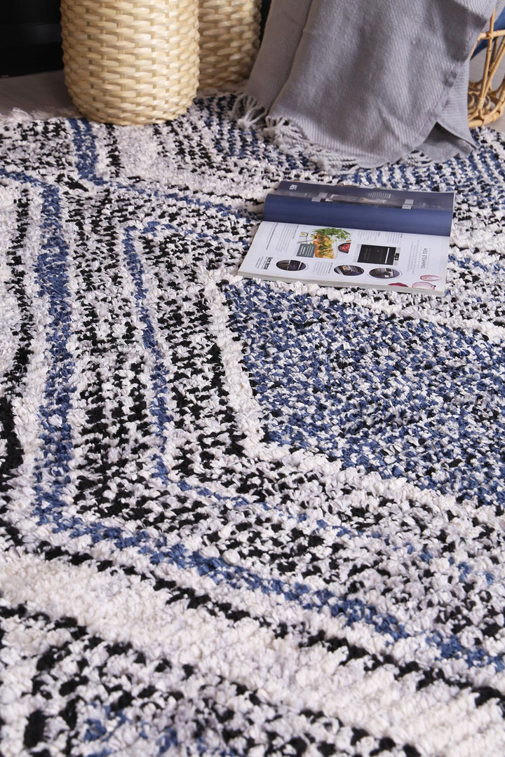 Mansour Harlequin Blue Geomteric Rug - 7BLUE
