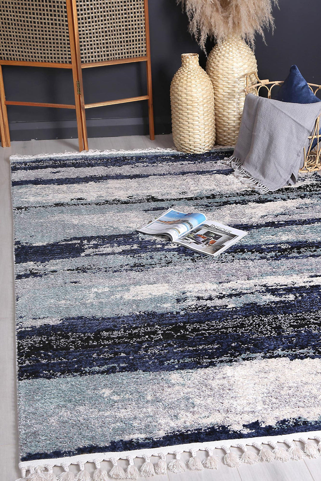 Mansour Horizon Blue Abstract Rug - 8BLUE