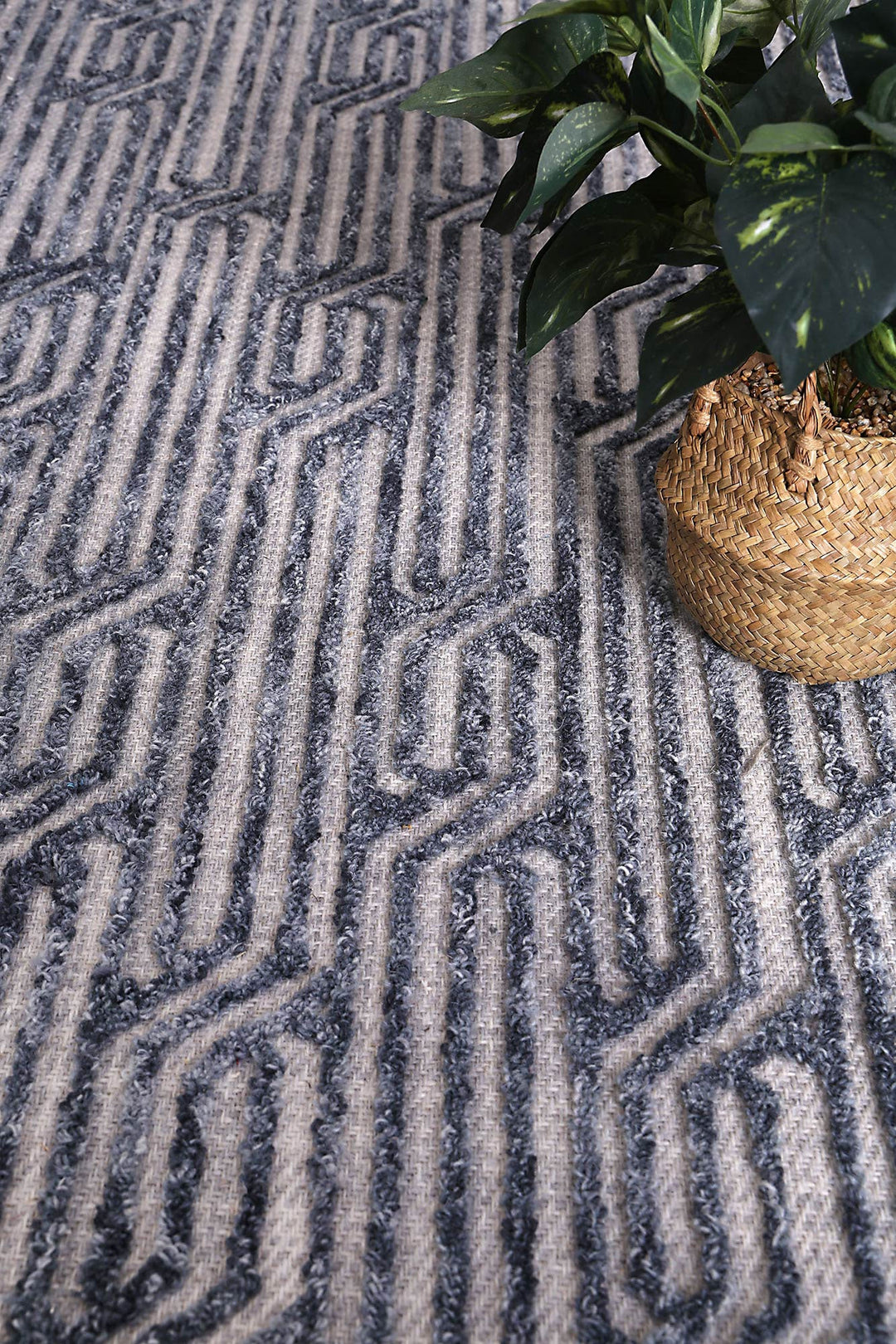 Marbella Almeria Blue Contemporary Rug - 60215LGRY
