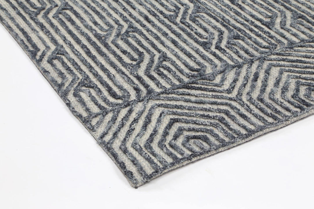 Marbella Almeria Blue Contemporary Rug - 60215LGRY
