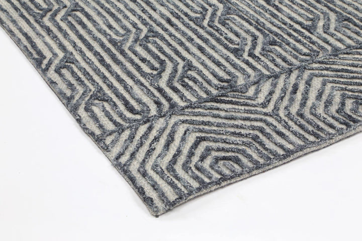 Marbella Almeria Blue Contemporary Rug - 60215LGRY
