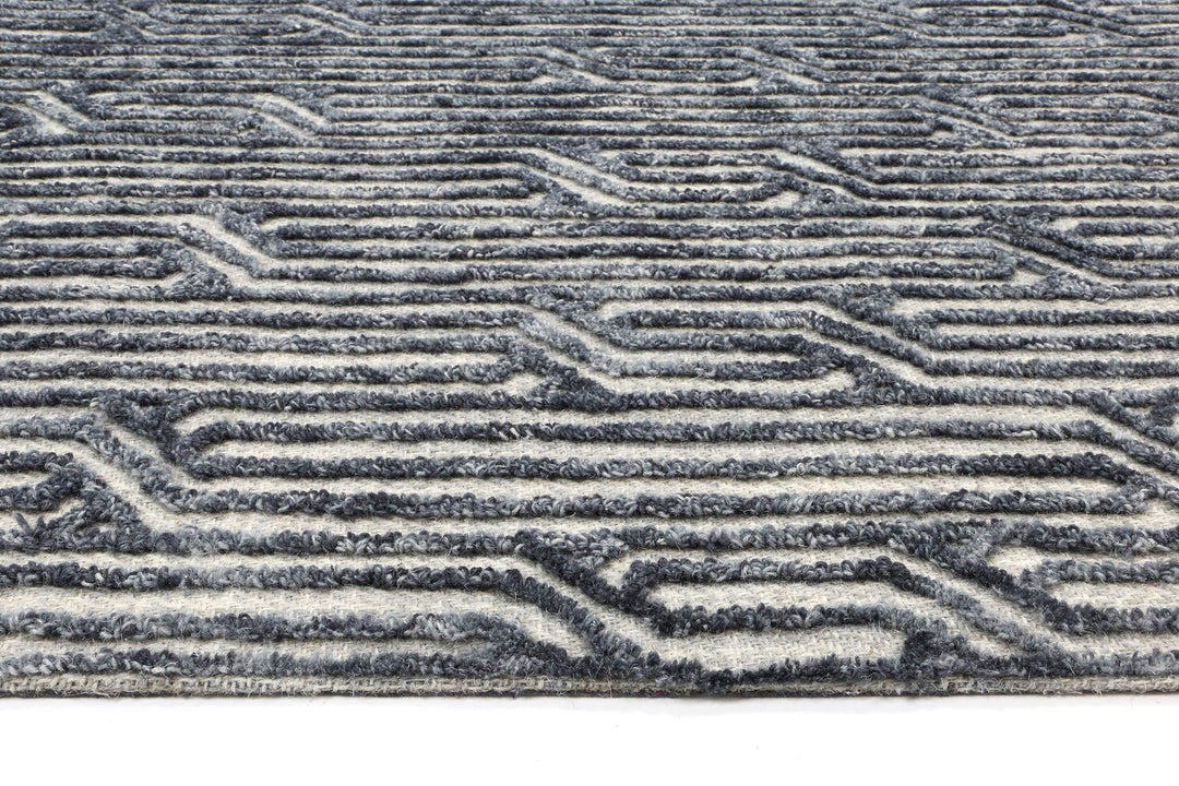 Marbella Almeria Blue Contemporary Rug - 60215LGRY