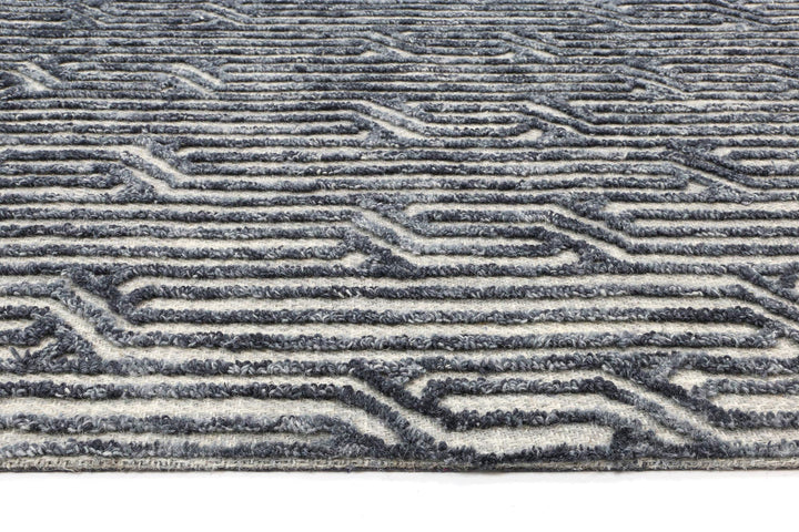 Marbella Almeria Blue Contemporary Rug - 60215LGRY