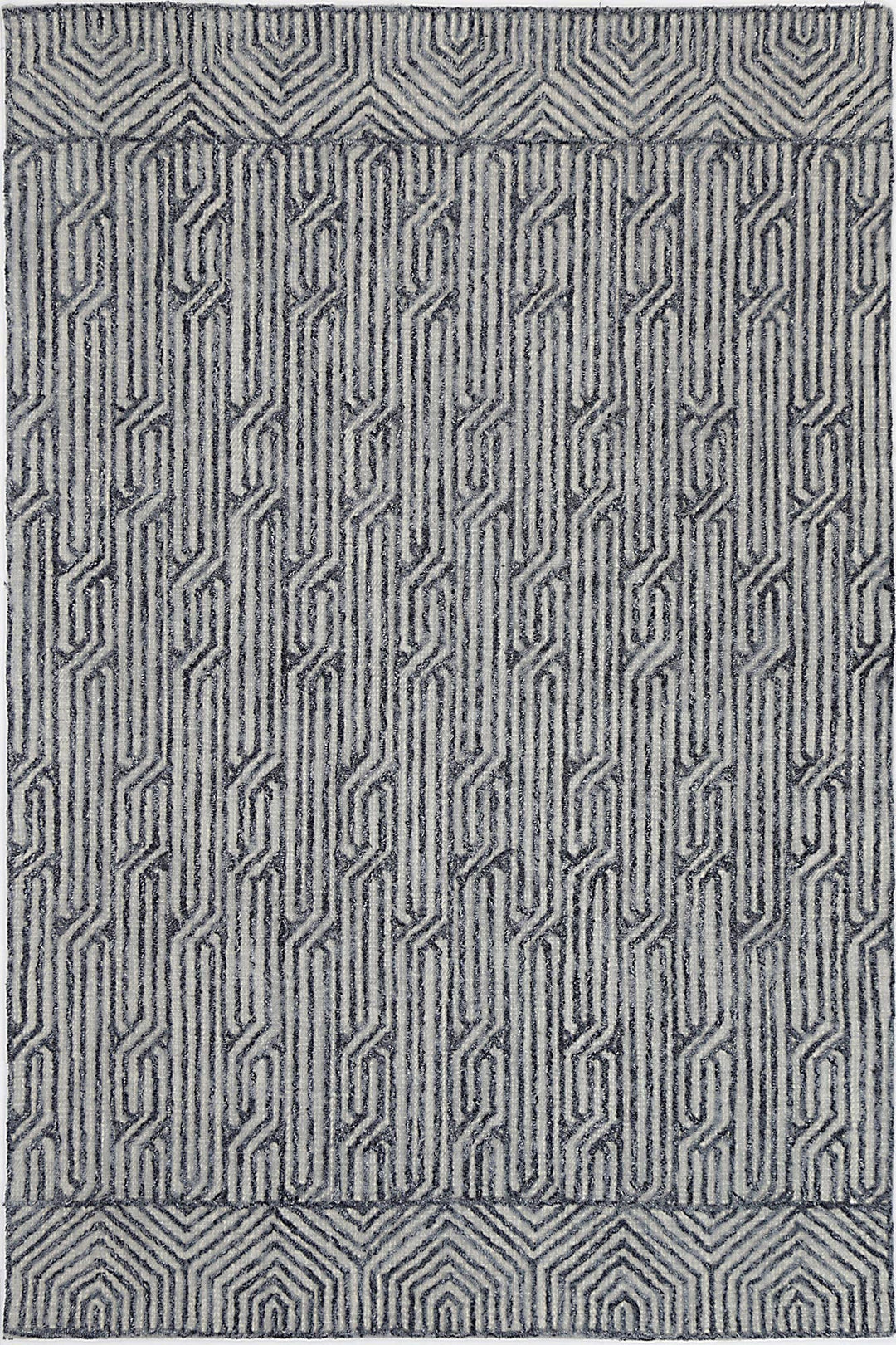 Marbella Almeria Blue Contemporary Rug - 60215LGRY